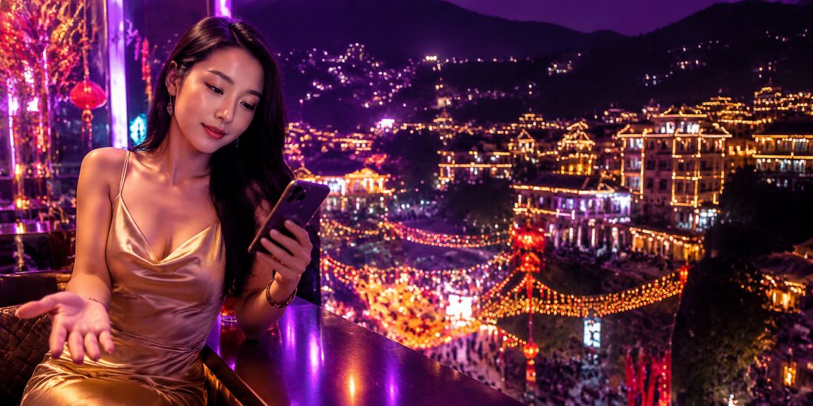 Người chơi bài tại Sapa trong không gian neon rực rỡ, thể hiện trải nghiệm VIP cao cấp